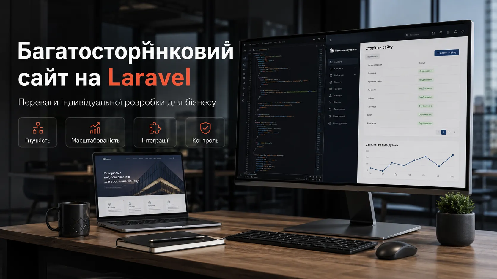 Багатосторінковий сайт на Laravel переваги індивідуальної розробки для бізнесу